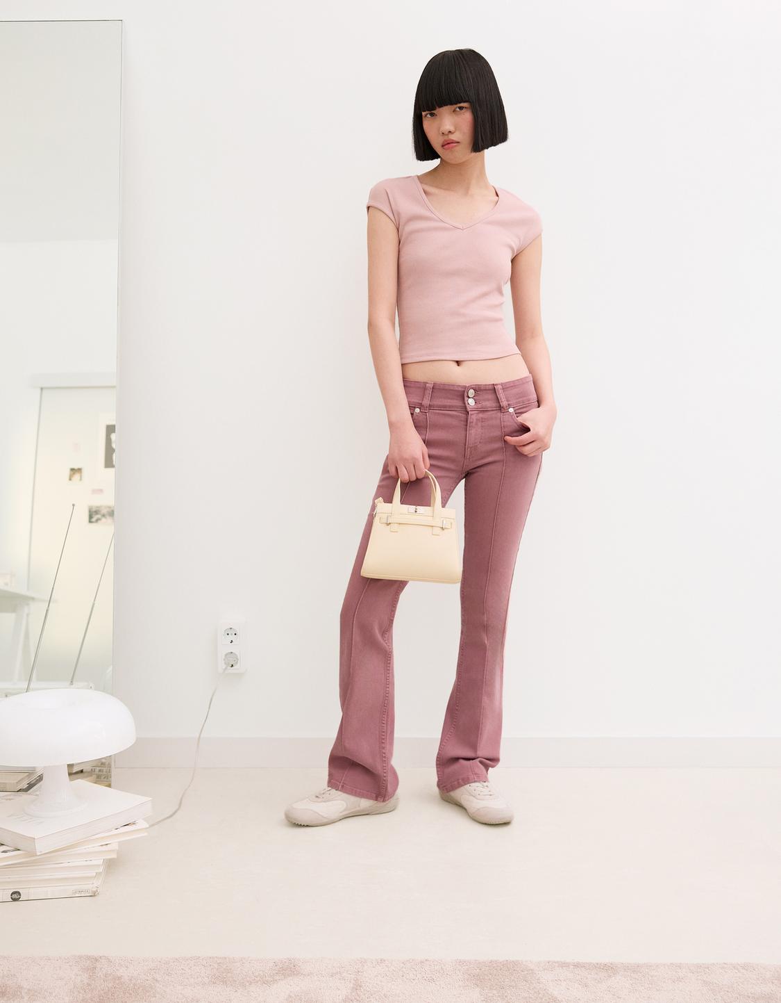 Low-rise boot-cut jeans