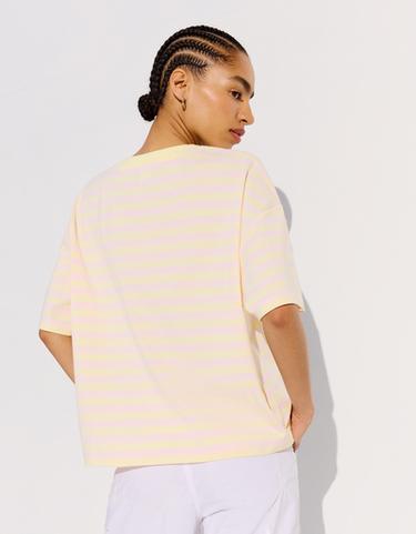 Boxy fit striped T-shirt — Yellow 2