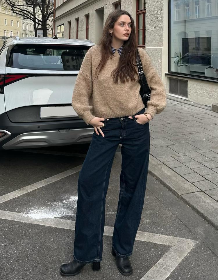 Jeans wide leg low waist