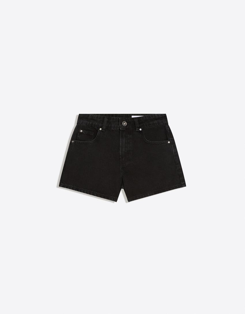 ’90s denim shorts-Black