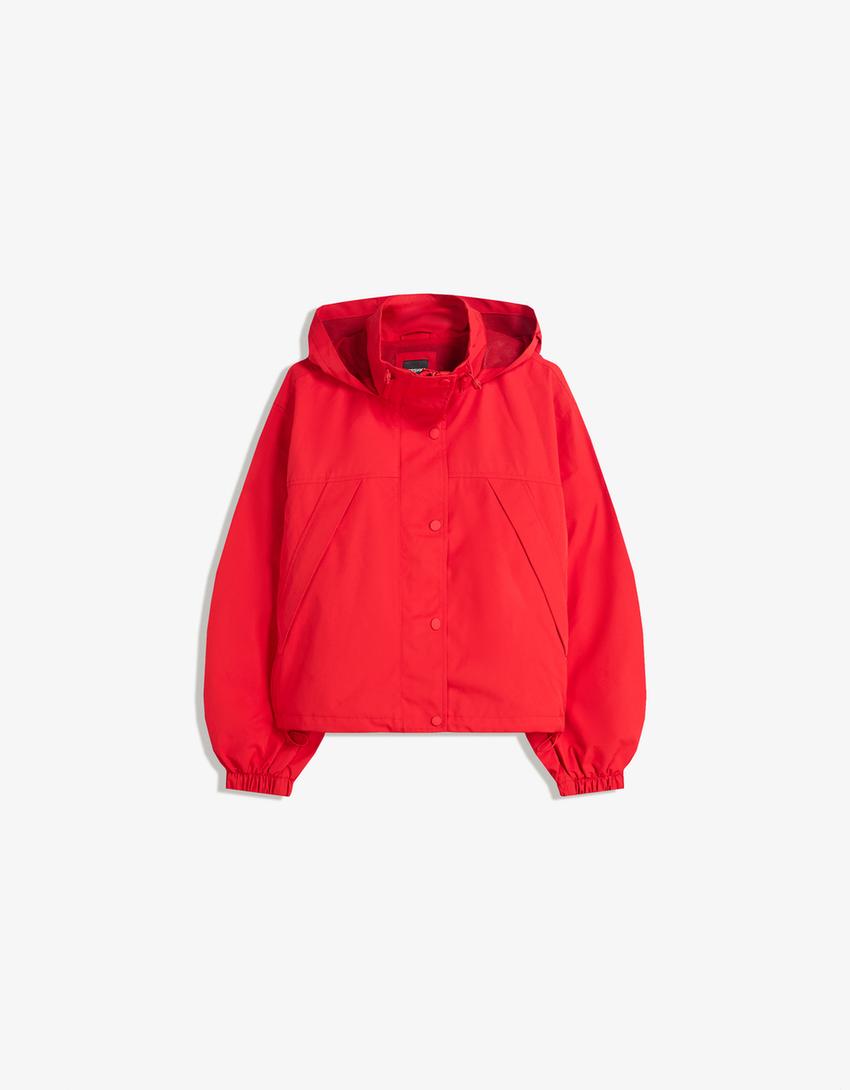 Veste technique résistant à l'eau et coupe-vent-Rouge