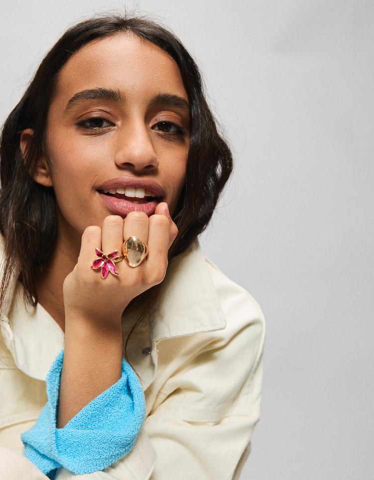 3’lü çiçek yüzük seti