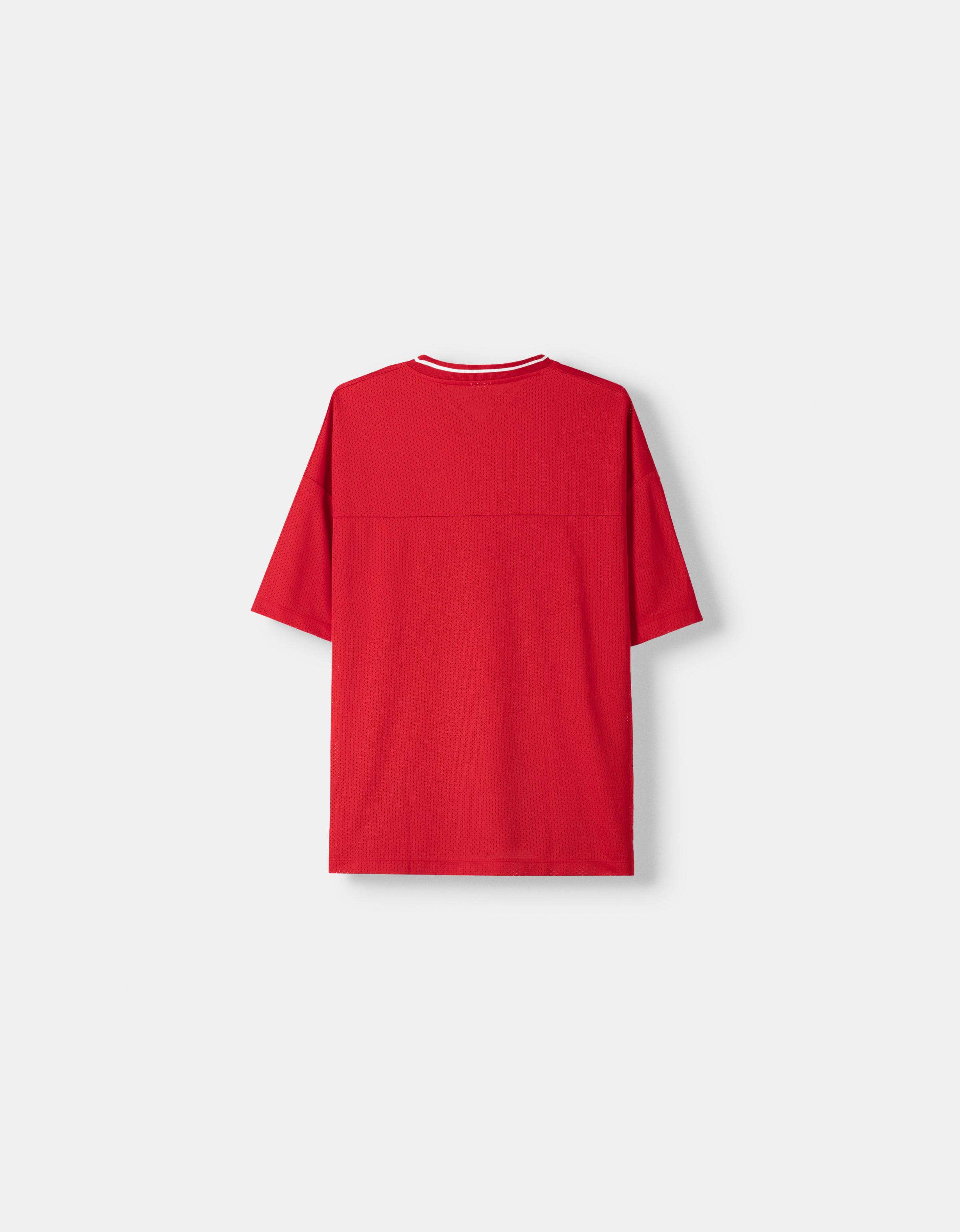 Camiseta manga corta mesh sport oversize Hombre Bershka