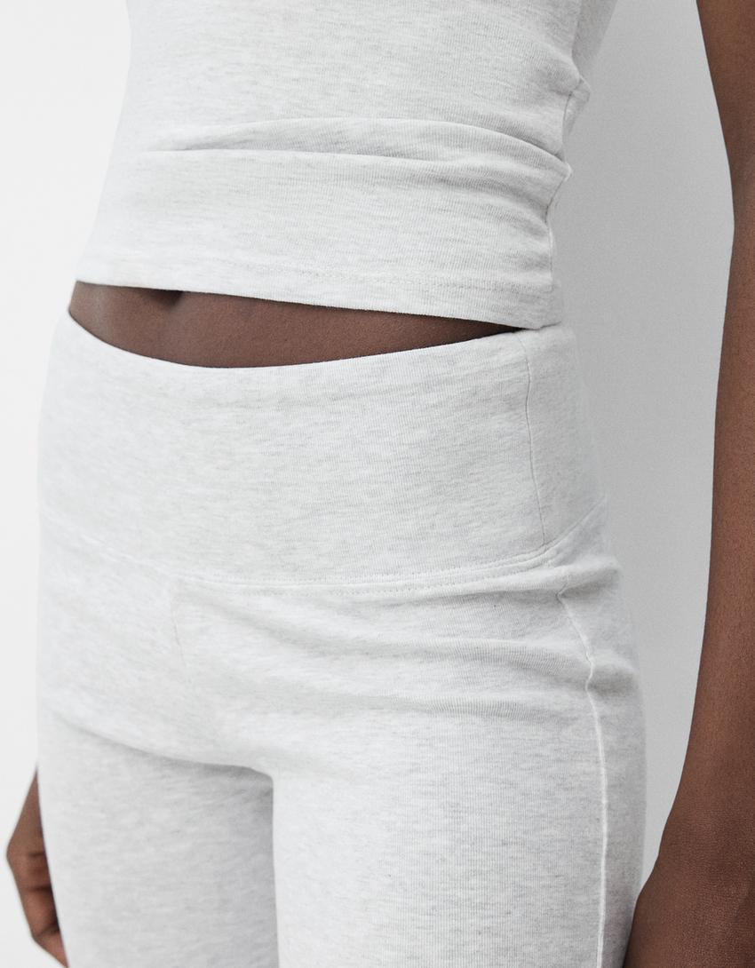 T-shirt met ronde hals en korte mouw-Grijs
