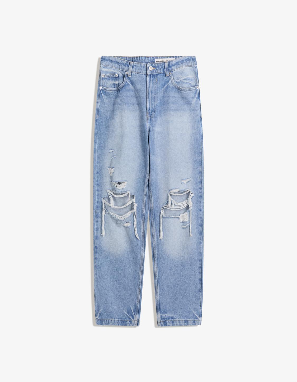 Jeans straight relaxed rotos