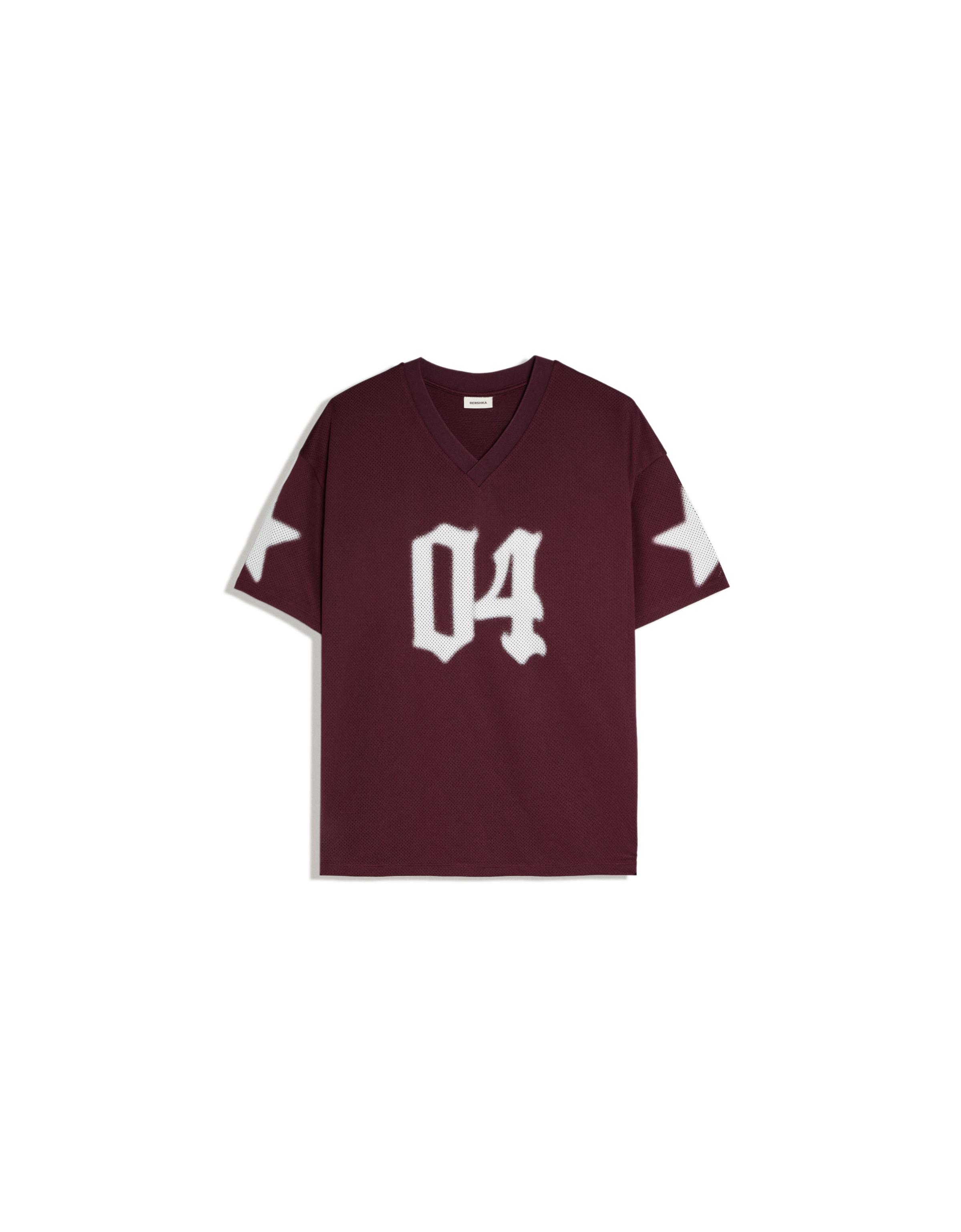 Oversize print T-shirt — Burgundy