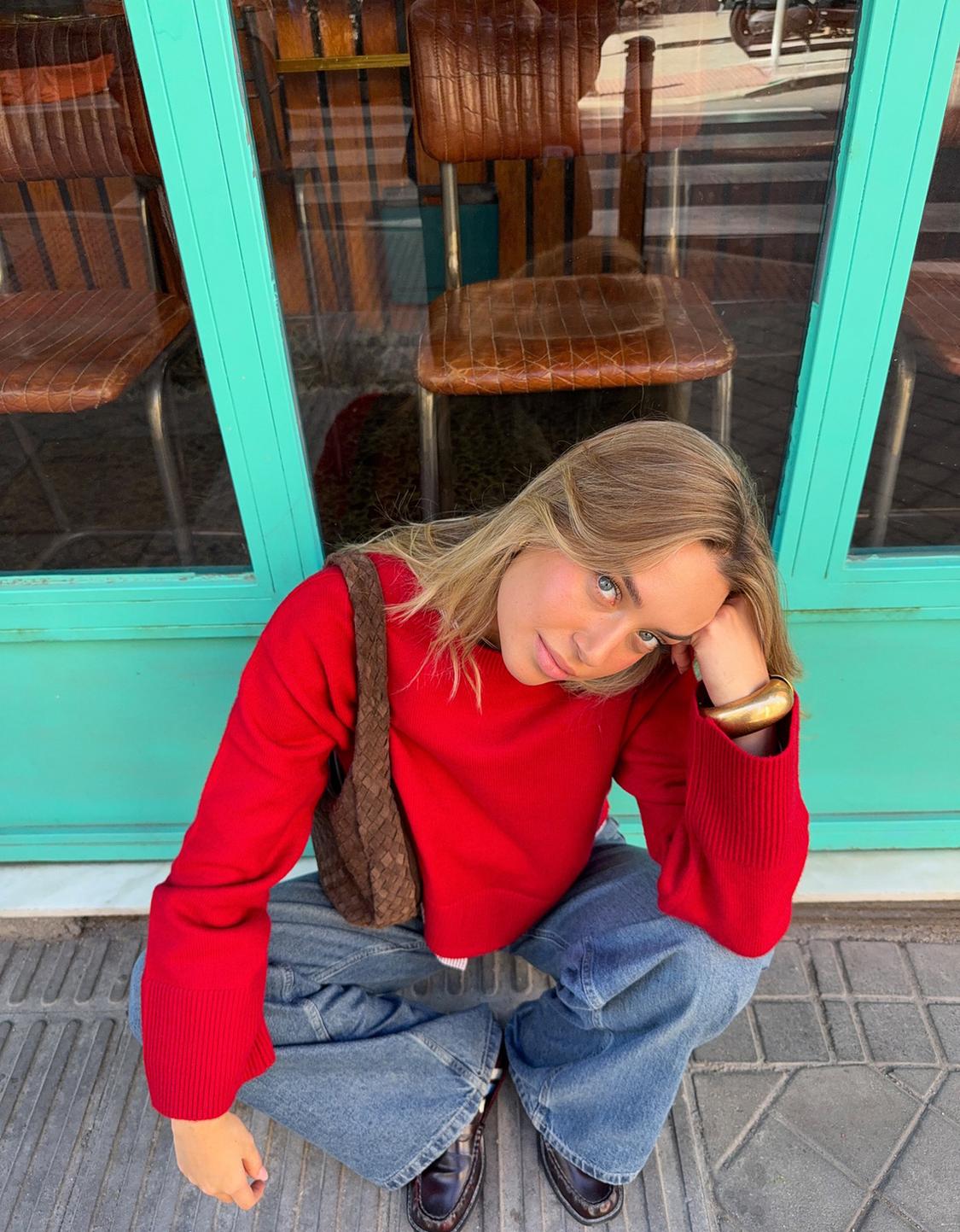 Sweater oversize com barra canelada