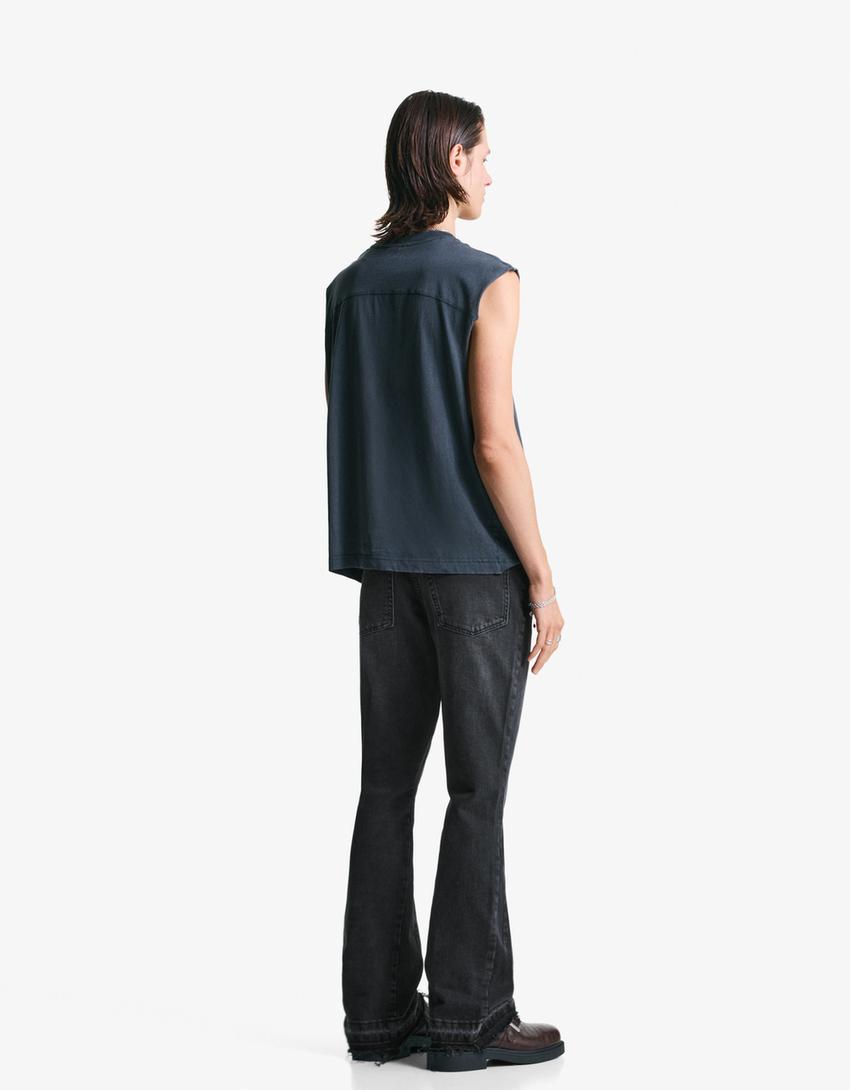 Comfort flared jeans-Zwart