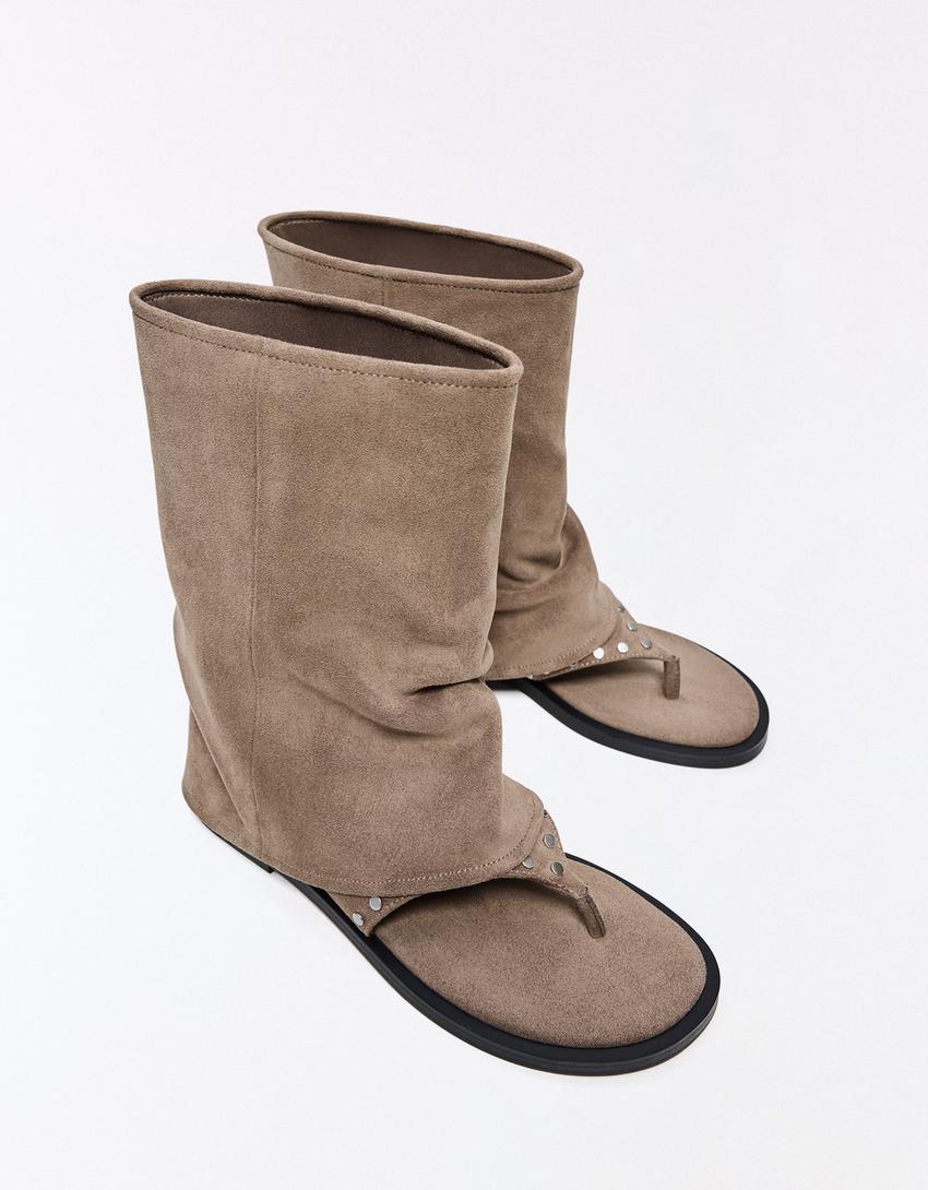 Sandali bassi infradito pantaloni-Sabbia