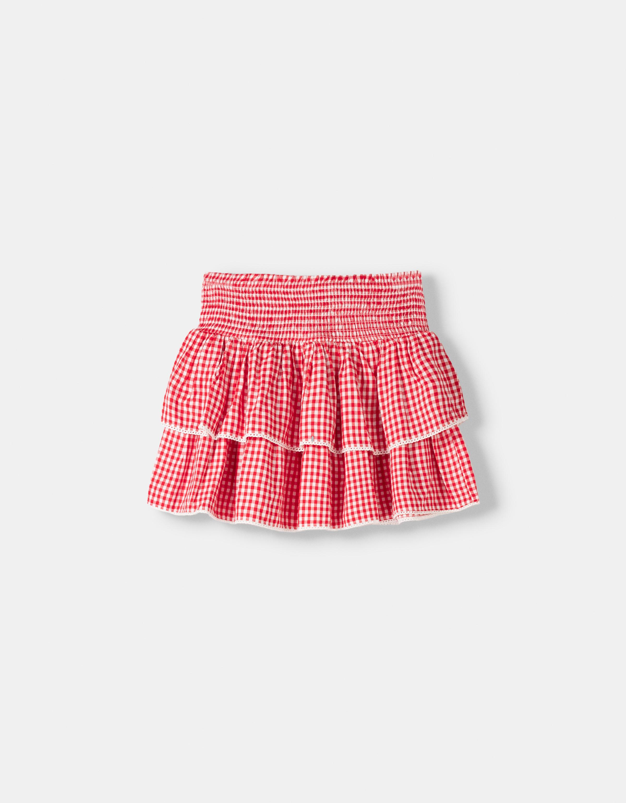 Andmary Monica check mini skirt Monotone check mini skirt (can be