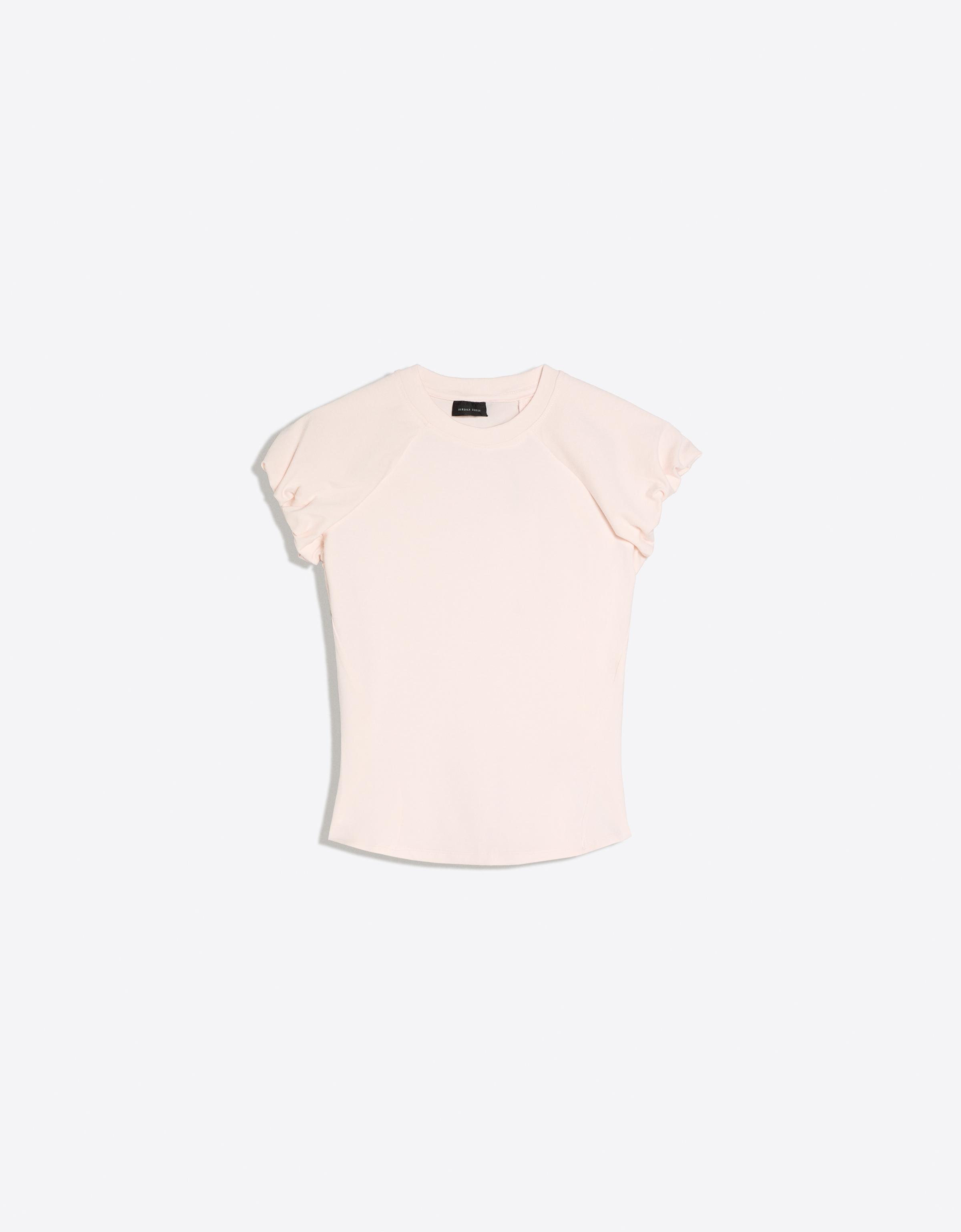 Bershka Camiseta Ranglan Globo Mujer Rosa