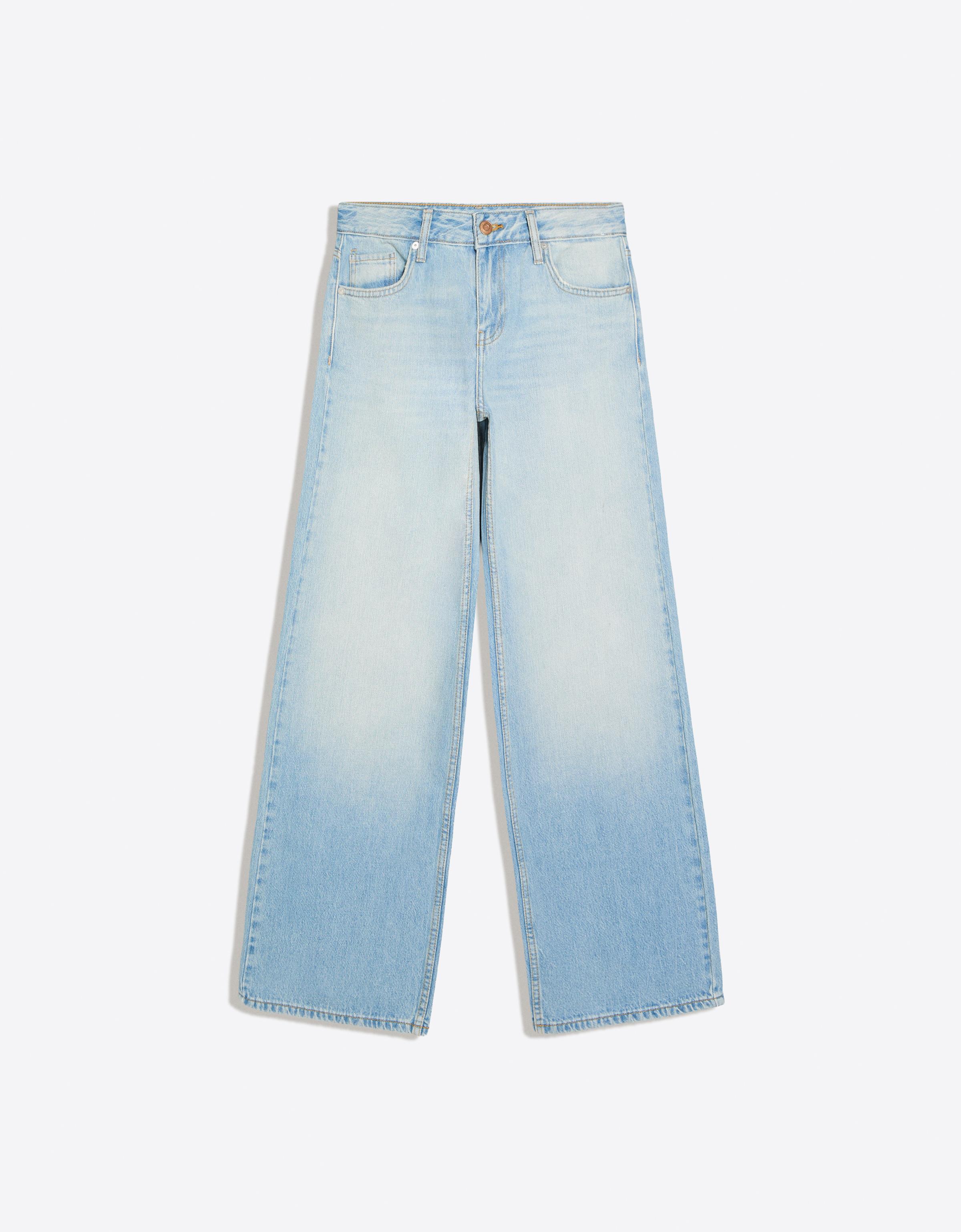 Low-rise straight jeans — Light blue