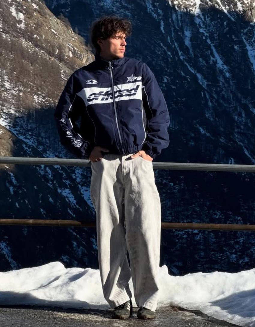 Jaket olahraga bergambar-Navy