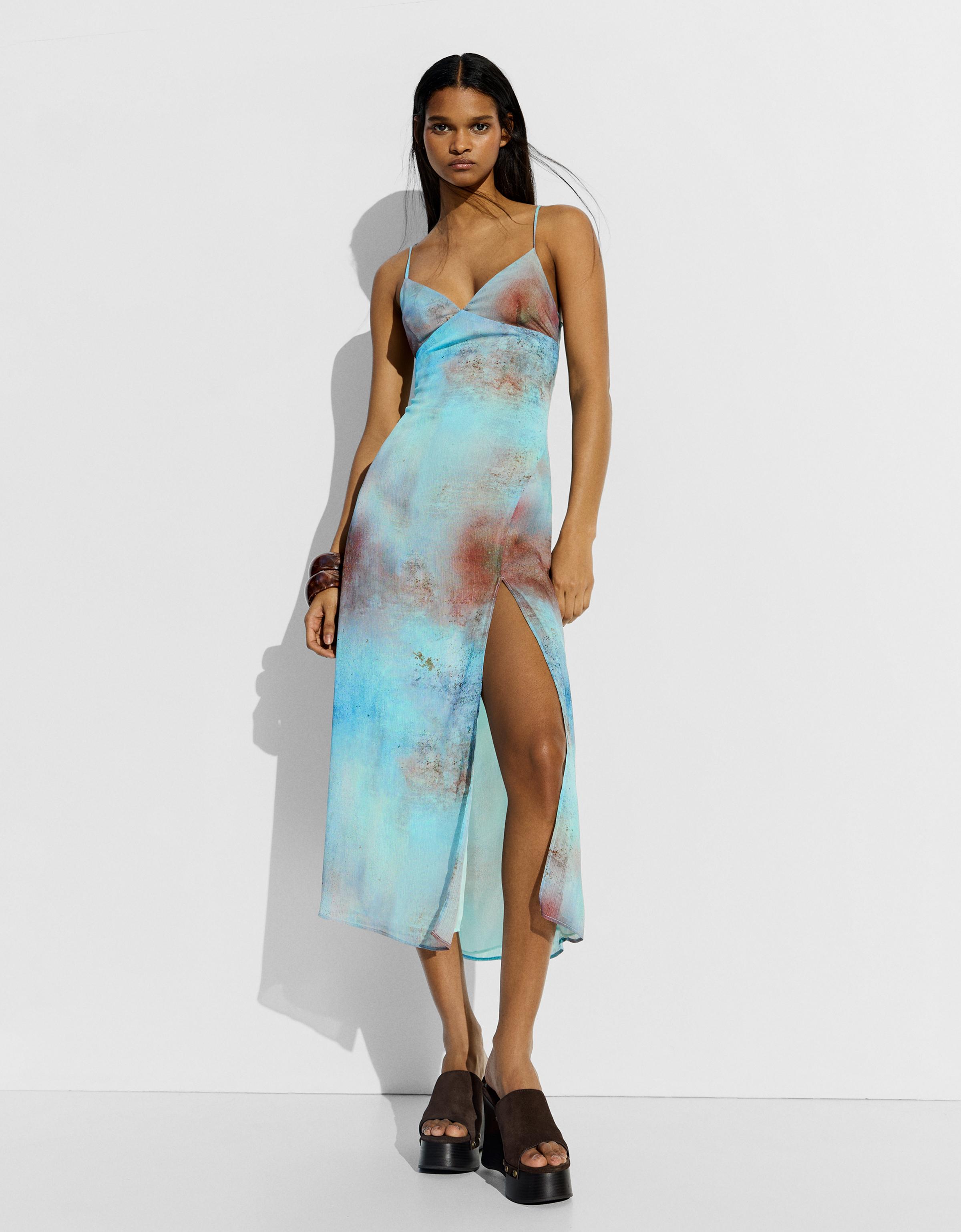 Midi desenli elbise - Görsel 25