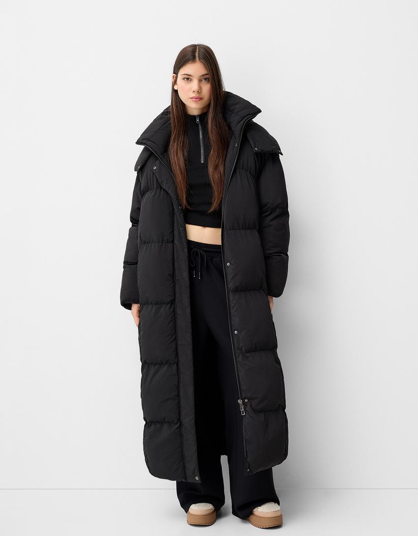 Doudoune Longue Veste Très Longue Femme Veste Femme Doudoune Longue Oversize Femme Noir Longue Noire