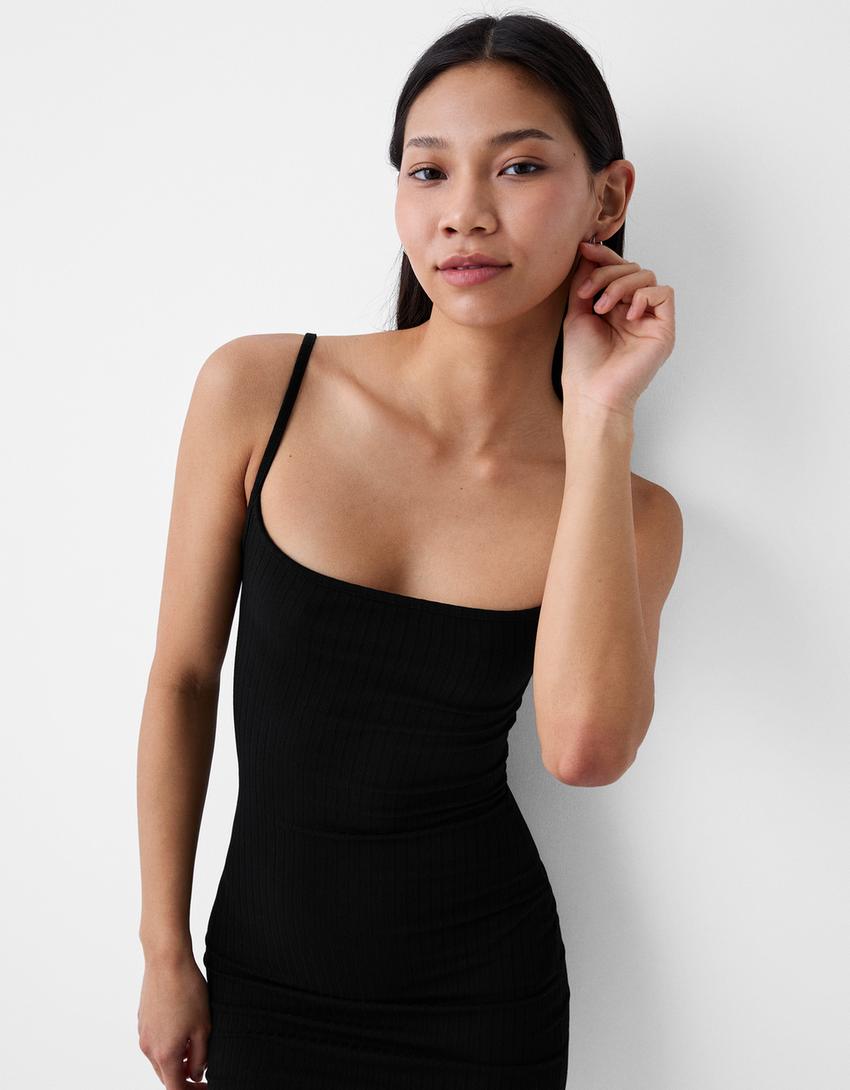 Vestido mini tirantes reb-Negro-5