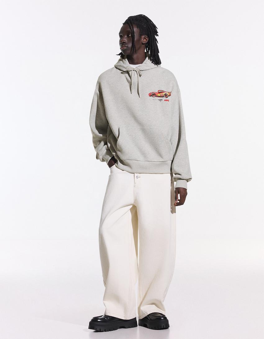 Cars Hoodie mit Print-Grau