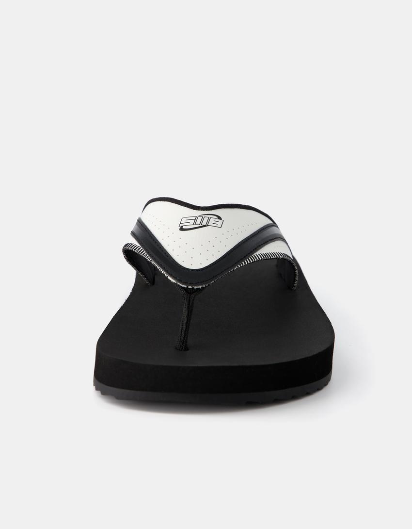 Sandália tiras efeito de caucho-Branco-2