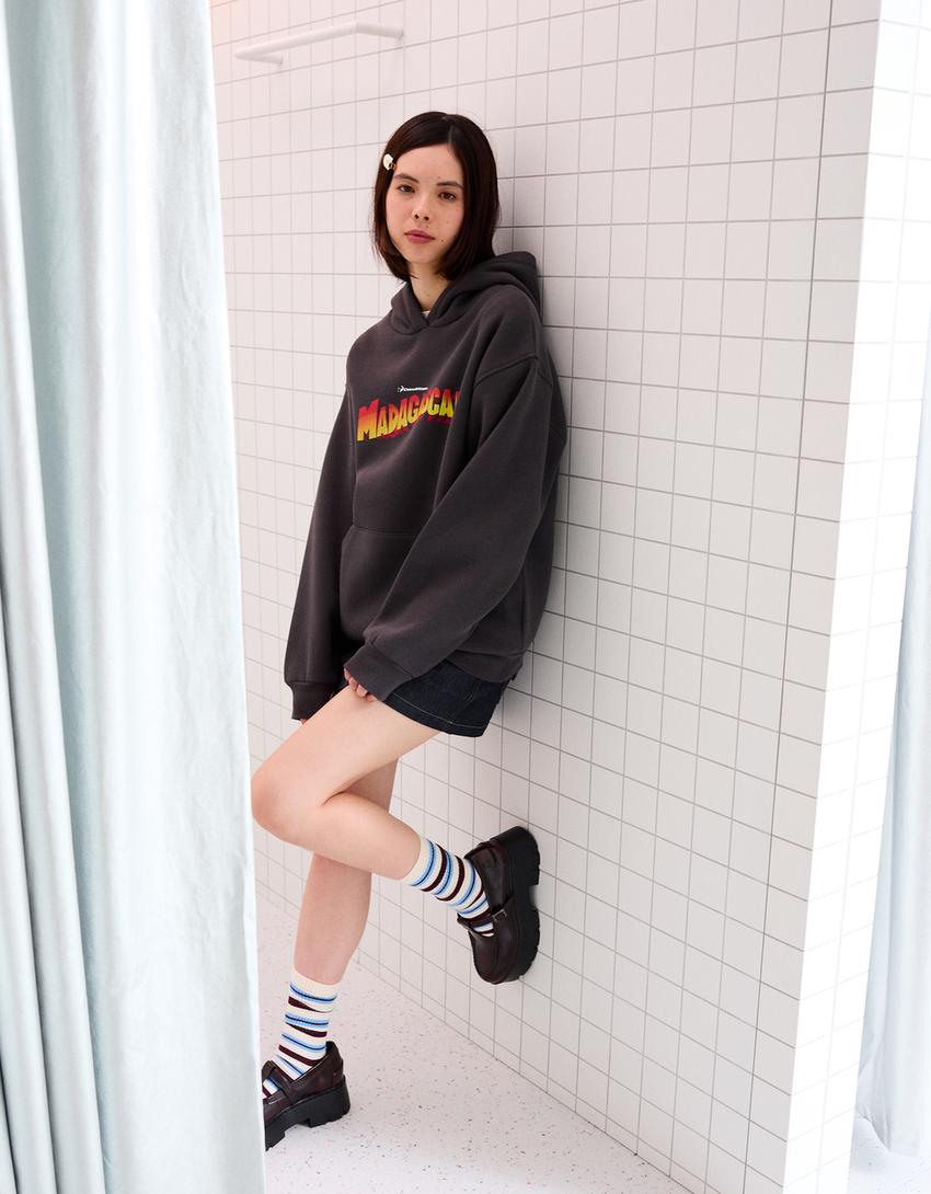Madagascar hooded sweater-Dark grey