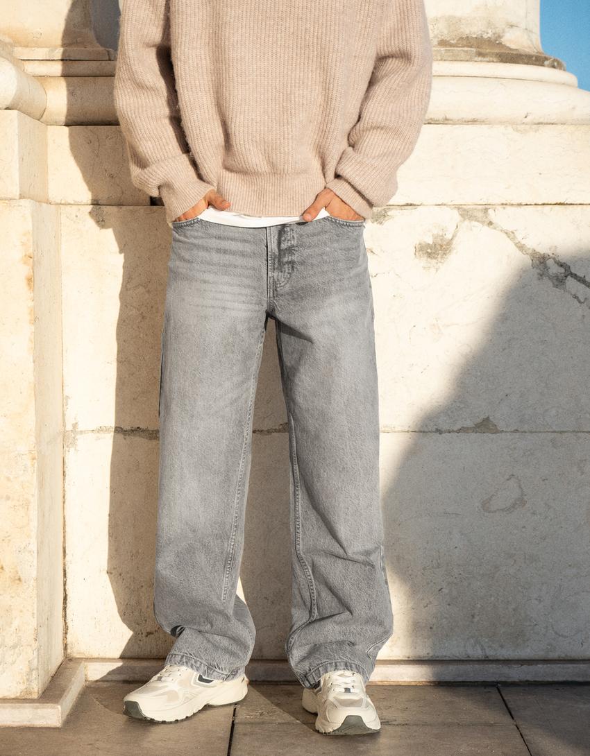 Jeans baggy-Gris