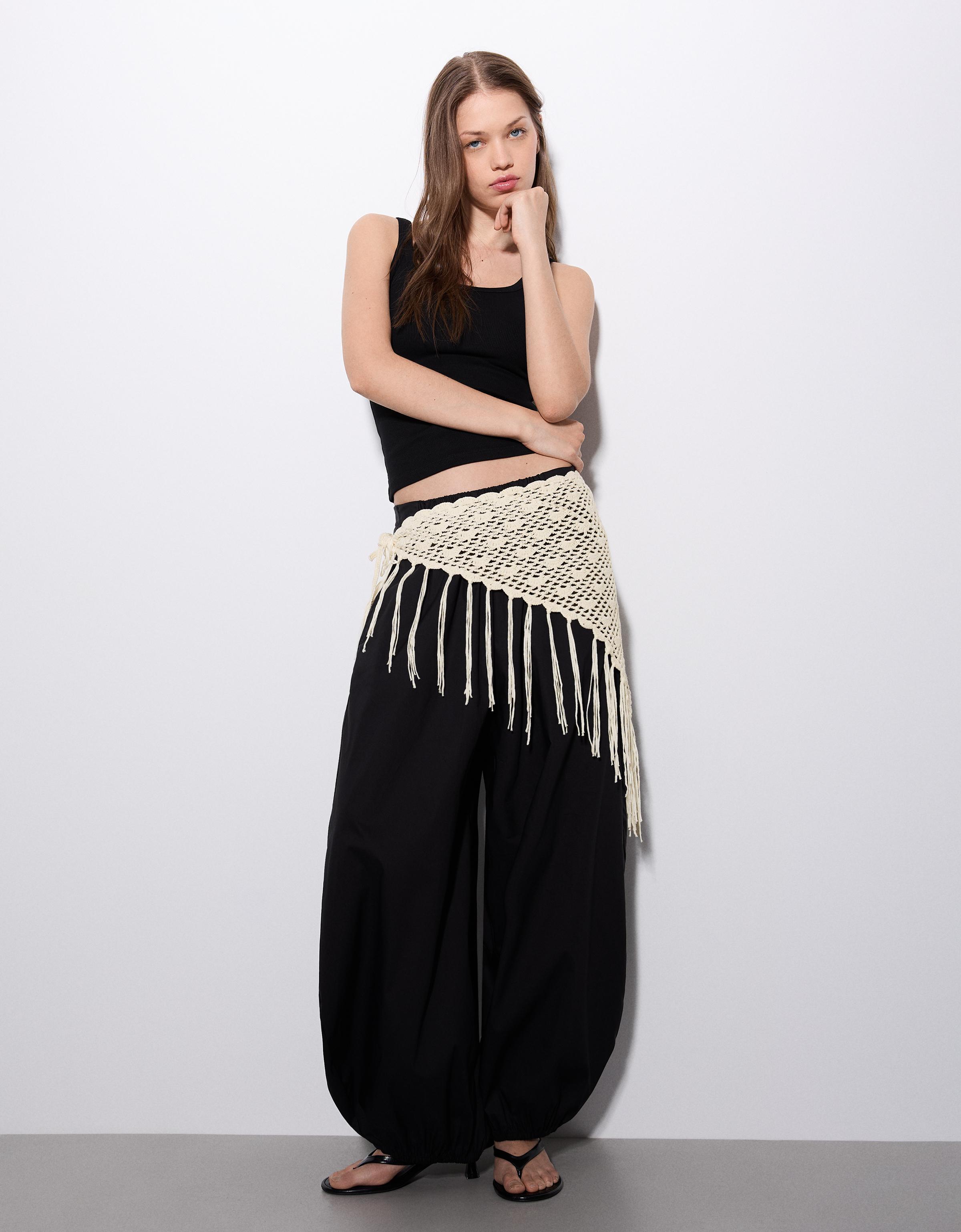 Püsküllü kroşe pareo etek - Görsel 10