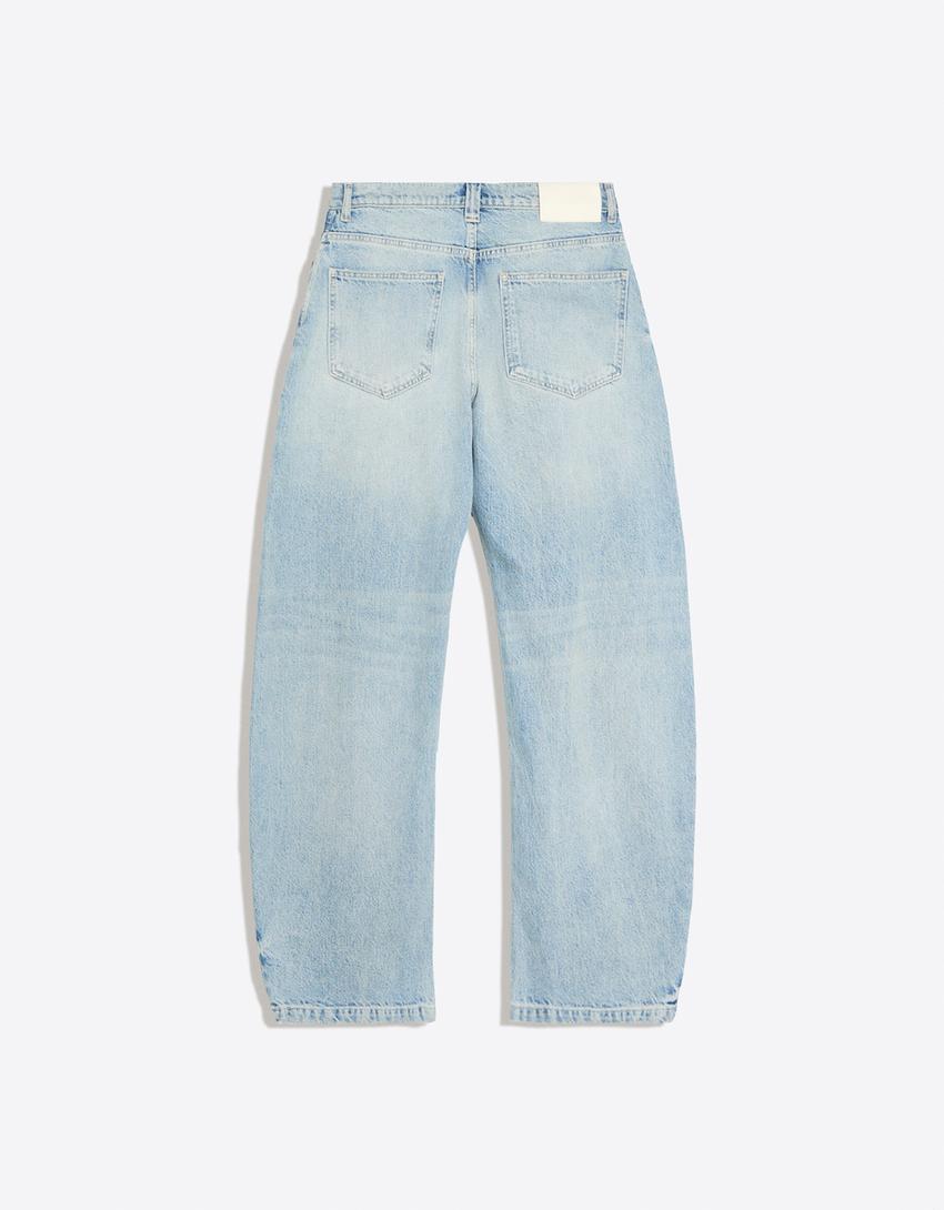 Twisted barrel jeans-Light blue