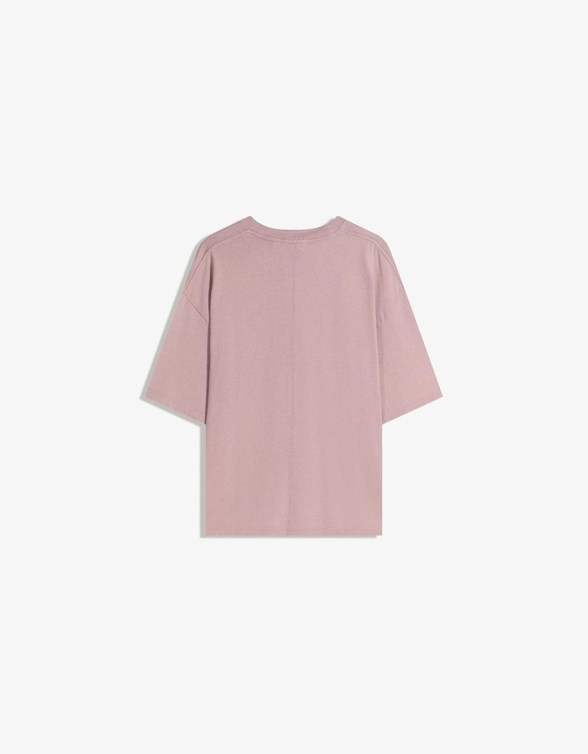 Oversize short sleeve T-shirt-Pink