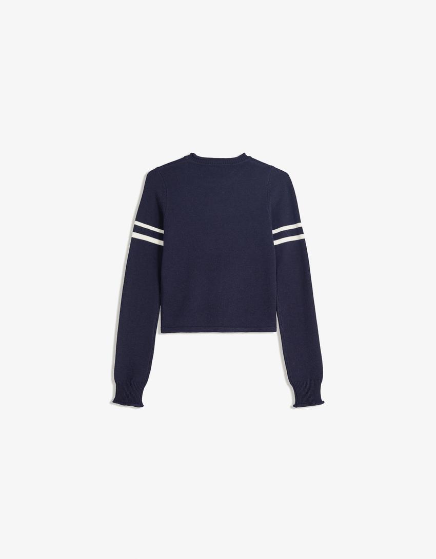 Pull imprimé-Bleu
