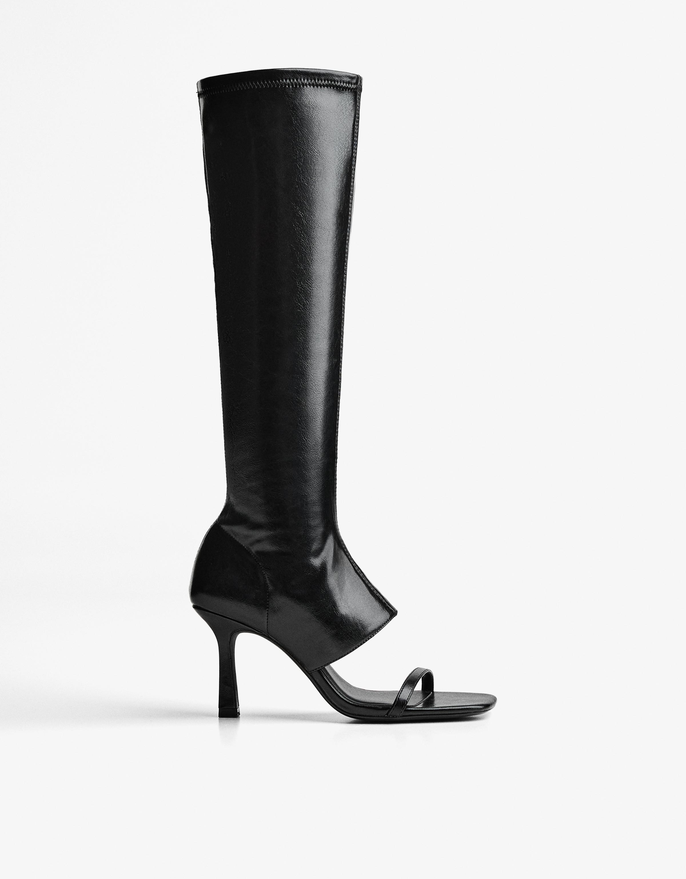 Bershka Absatzsandalen Damen 38 Schwarz