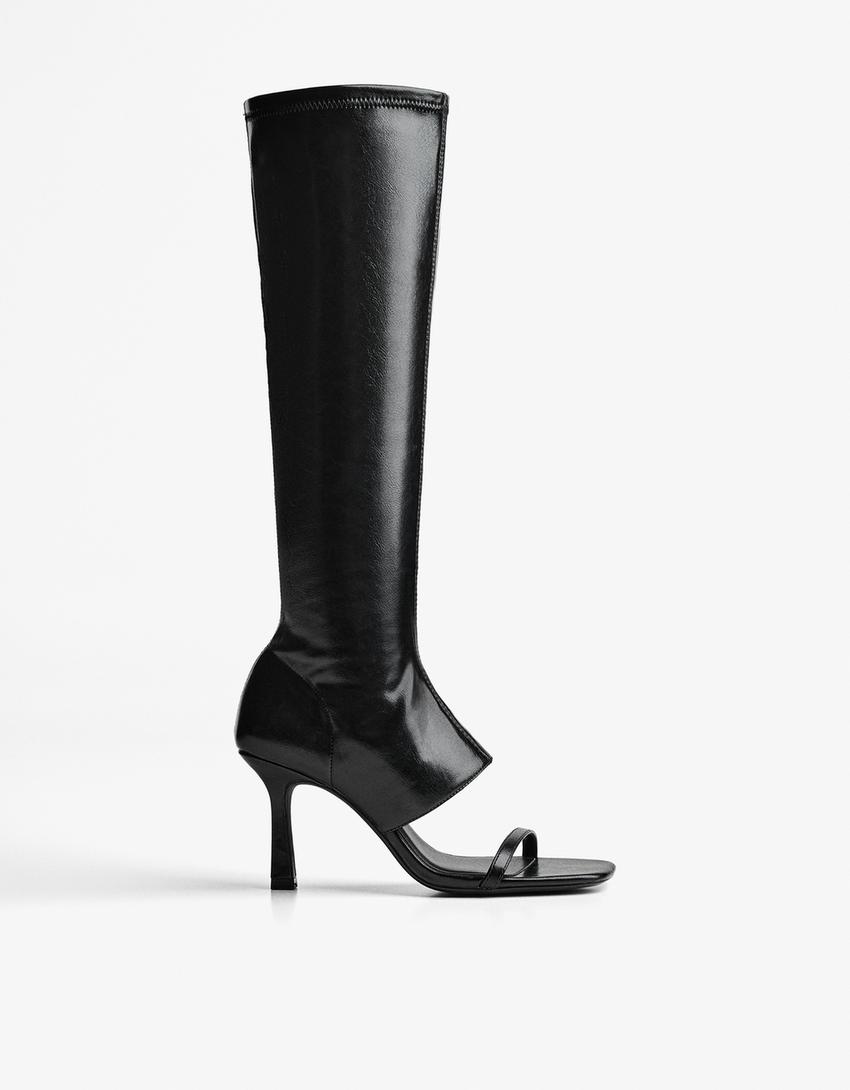 Sandales à talon pantalon-Noir-0