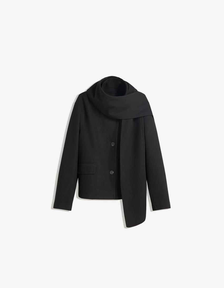 Cazadora soft bufanda-Negro