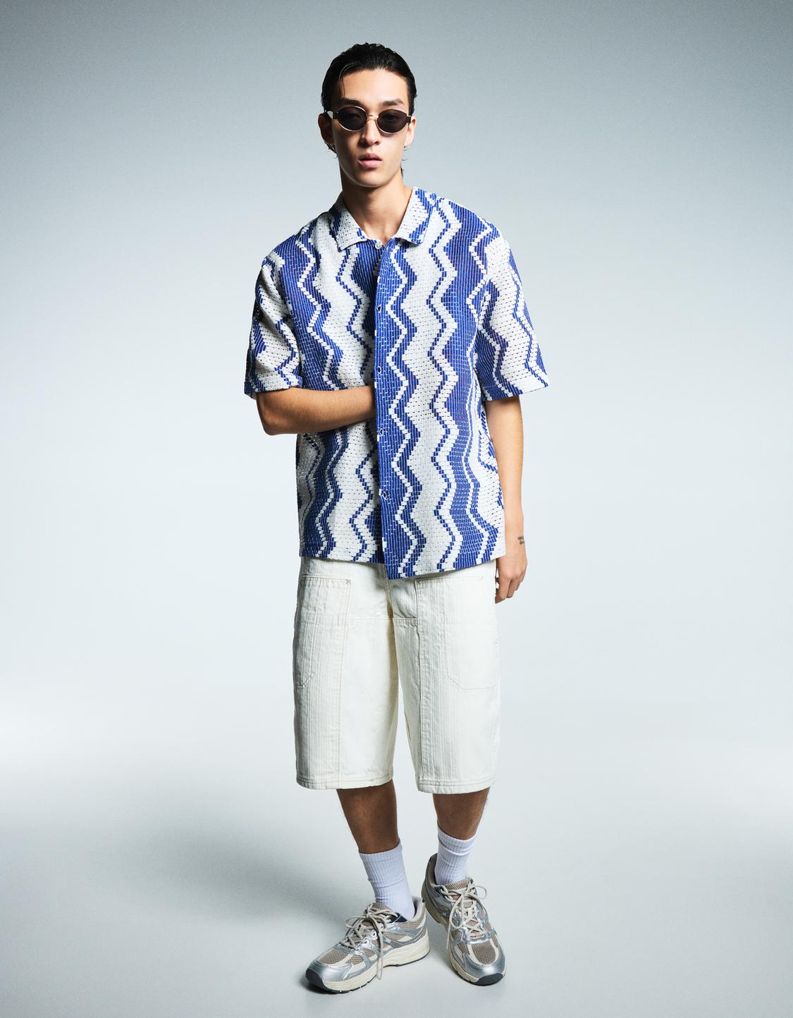 Short sleeve crochet shirt