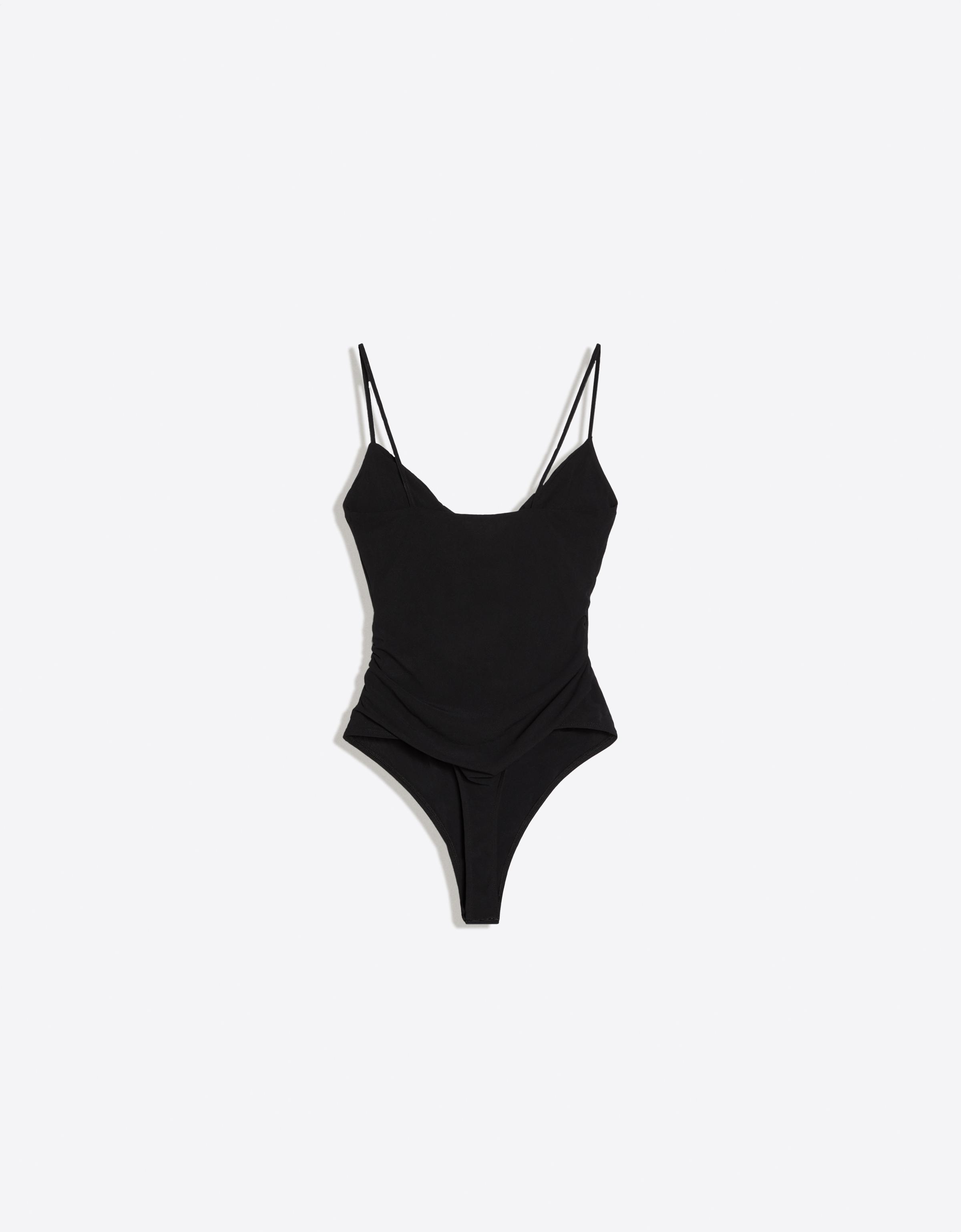 Draped strap body — Black