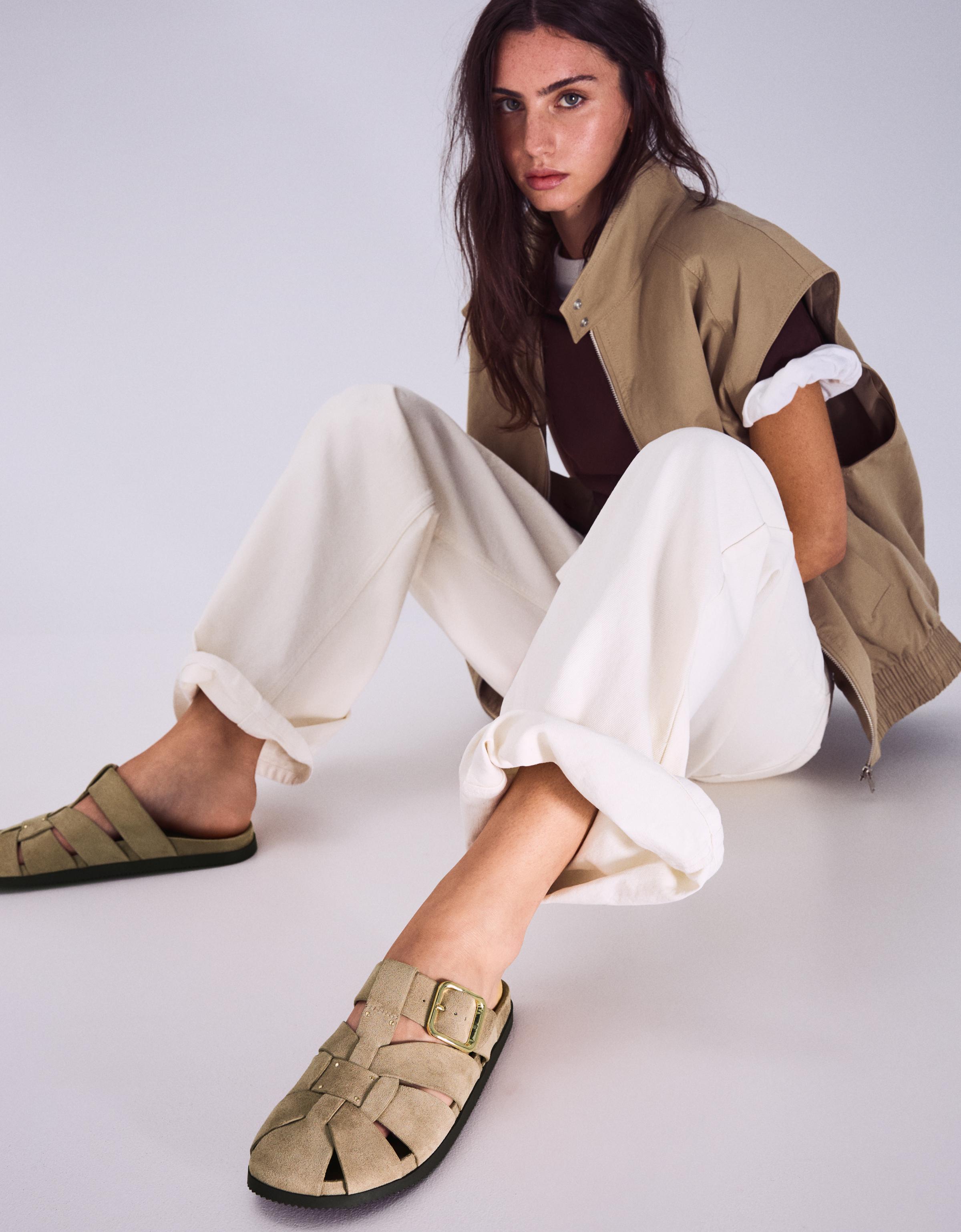 Clog cage sandals — TAUPE