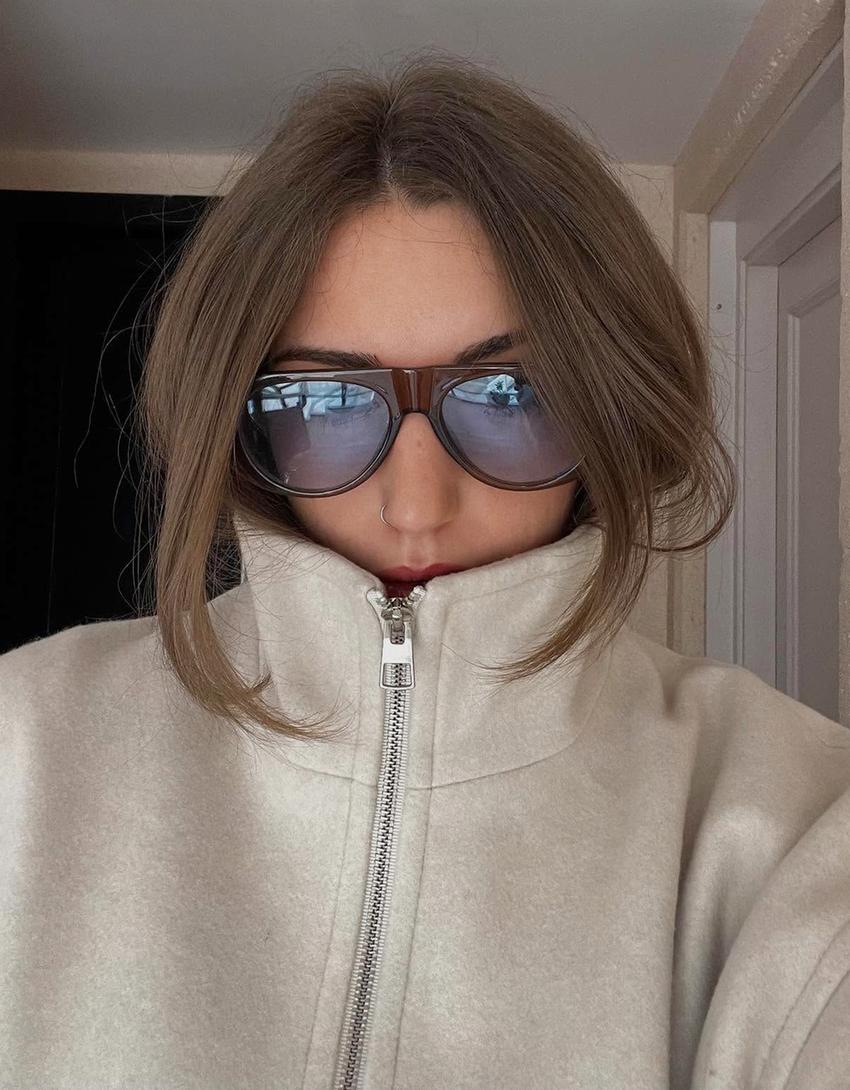 Blouson soft touch zippé-Sable