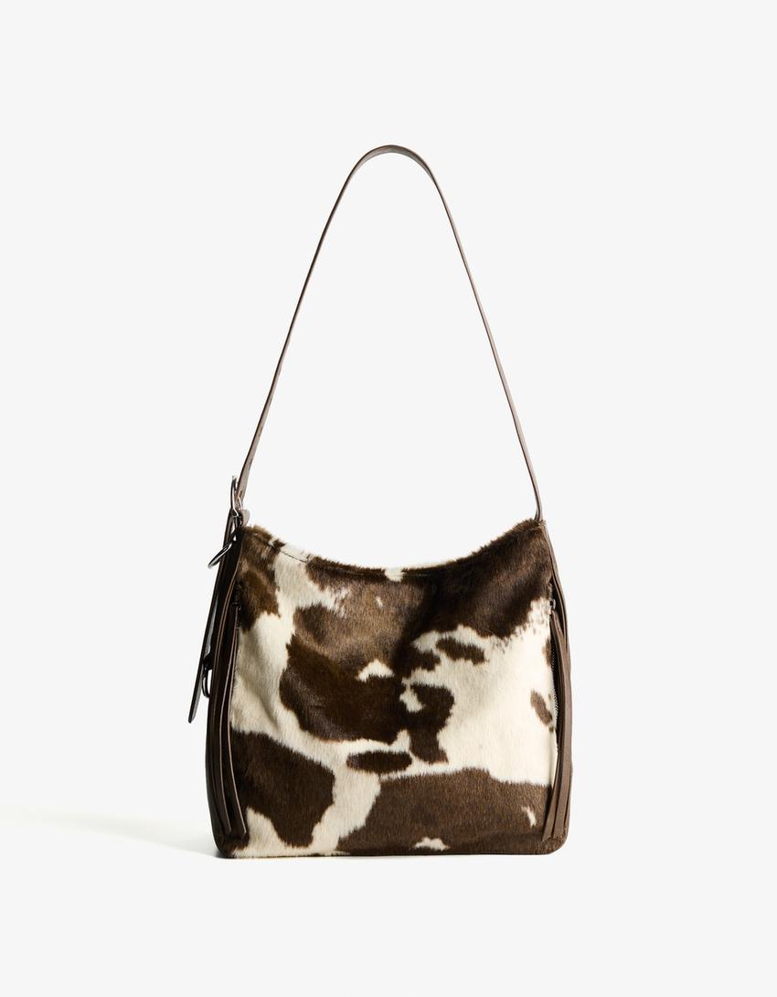 Tas met leereffect-Bruin
