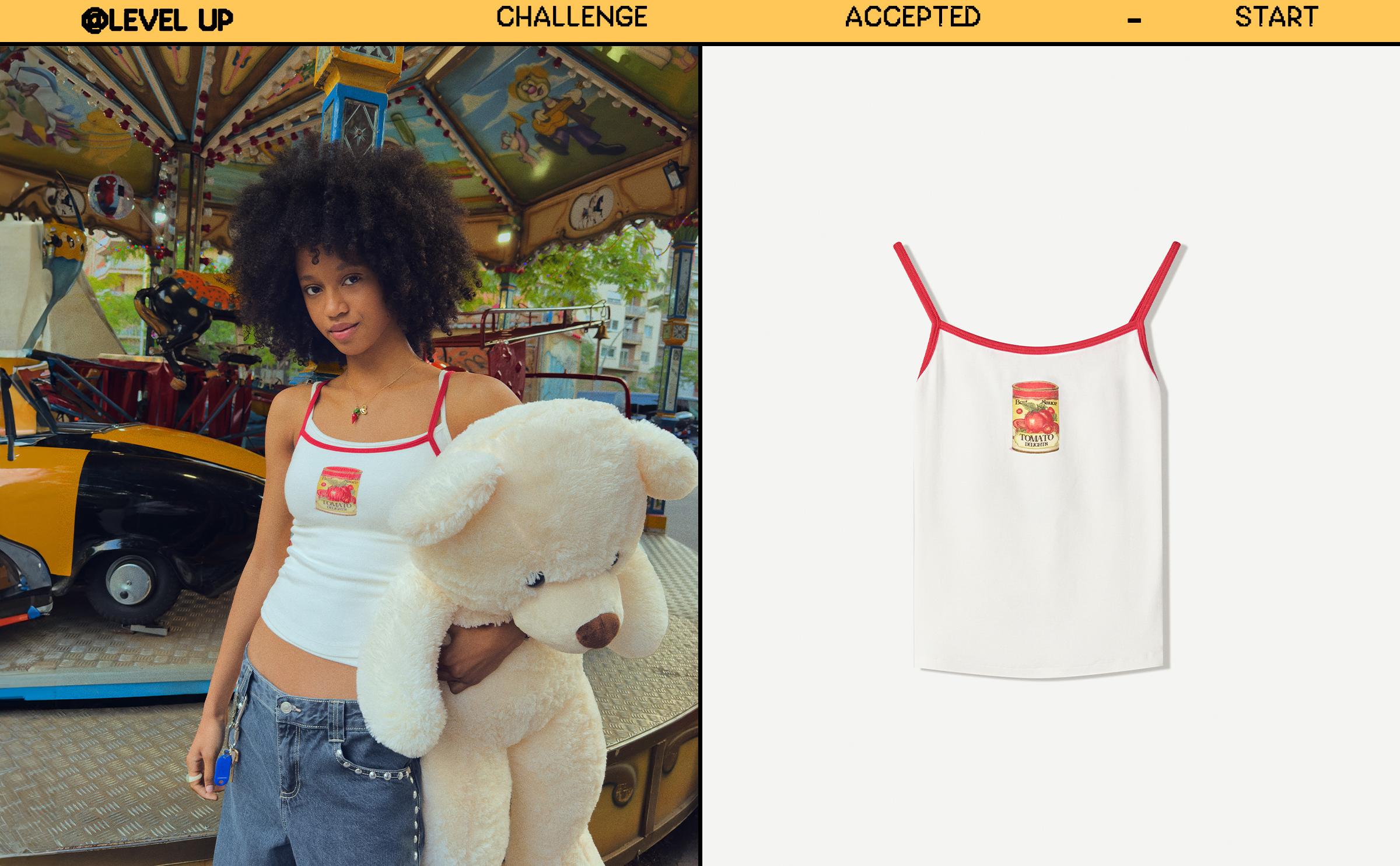 Contrast printed strappy top