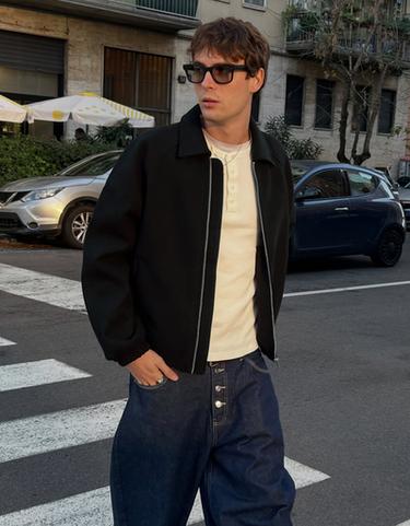 Synthetic wool trucker jacket