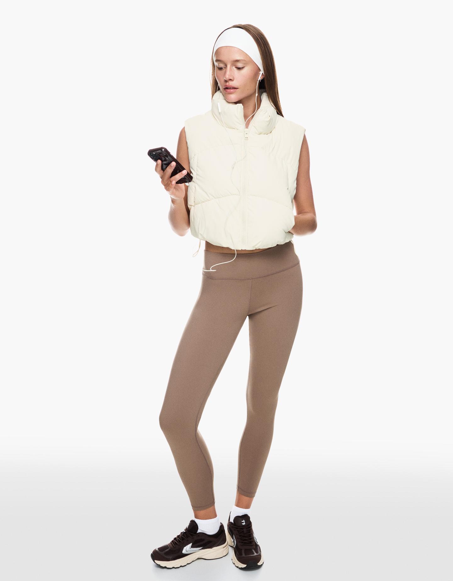 Bershka krótka pikowana kamizelka biały