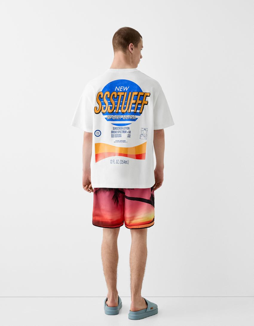 T-shirt BERSSSHKA X SSSTUFFF Wearable Art imprimé-Blanc-4