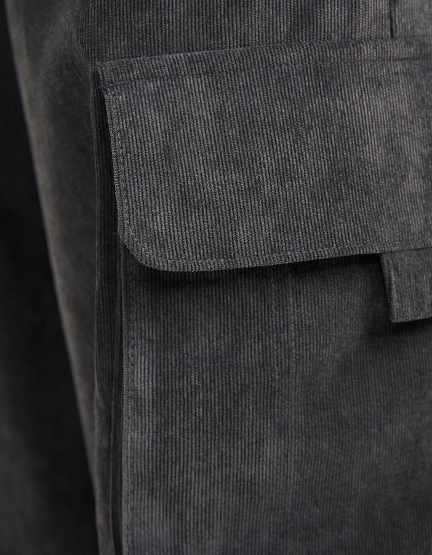 Pantalon chenille multifonction-Gris foncé-5