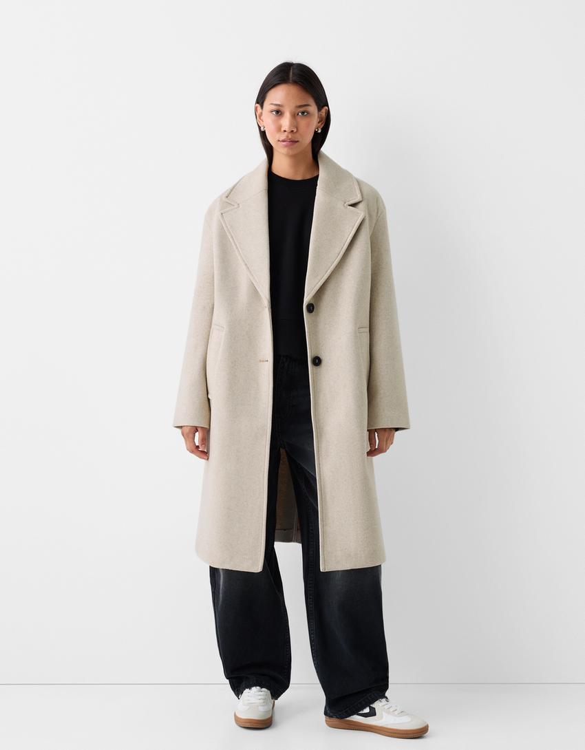 Long soft coat-Cream
