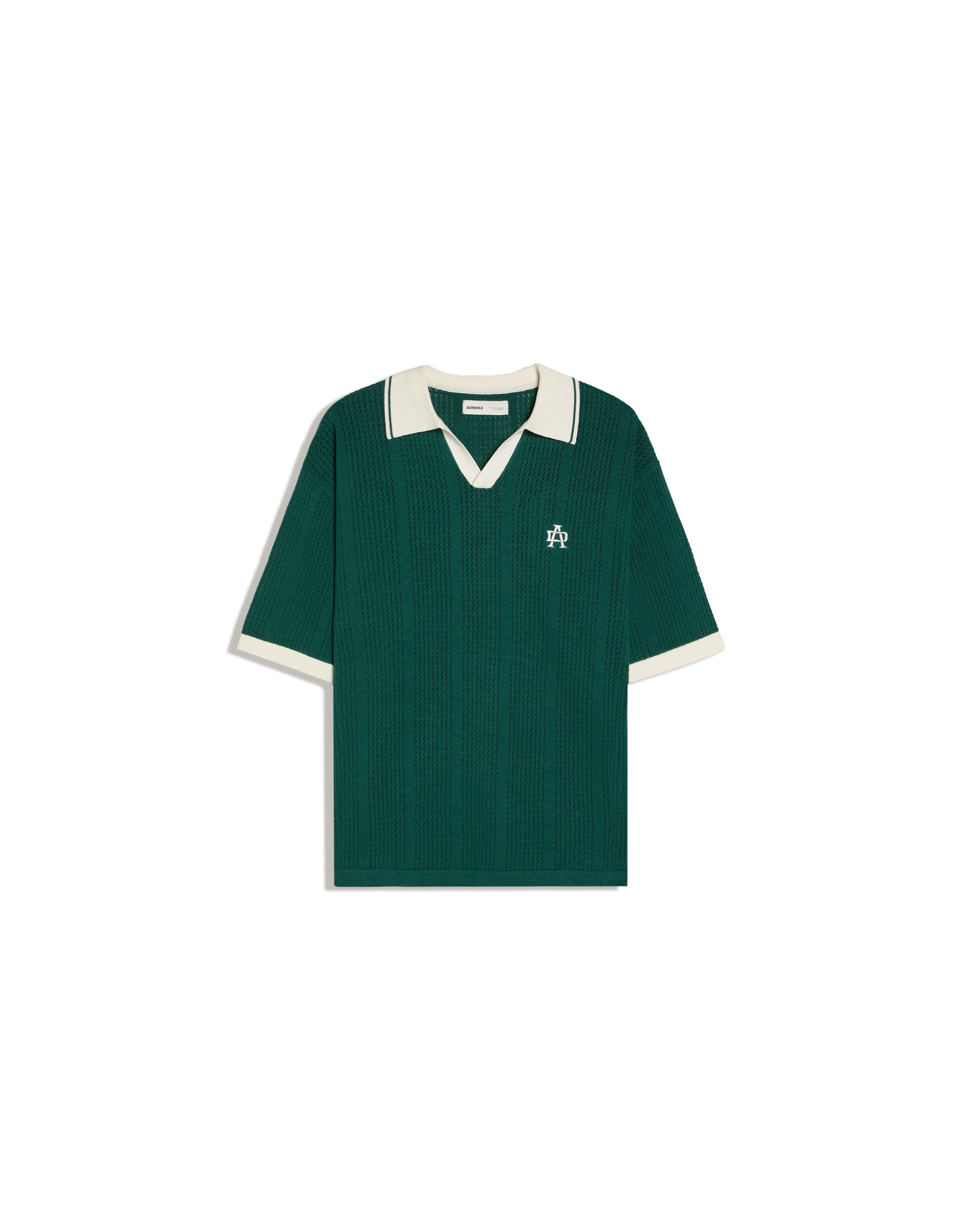 Short sleeve print polo shirt — Green
