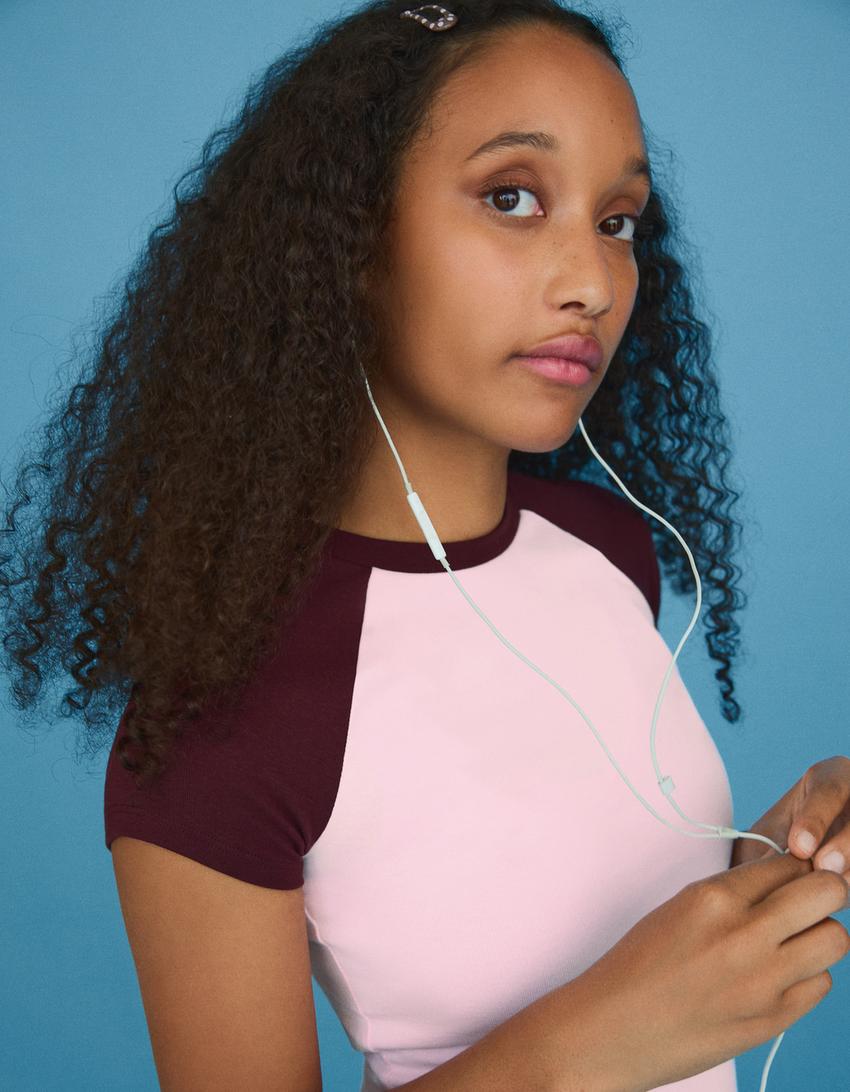 Figurbetontes Raglan-Shirt-Rosa