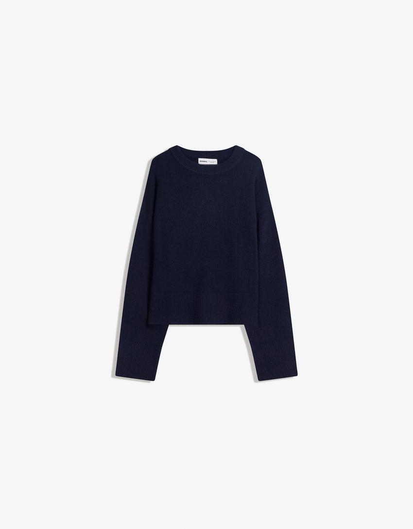 Pull oversize à bord-côte-Bleu