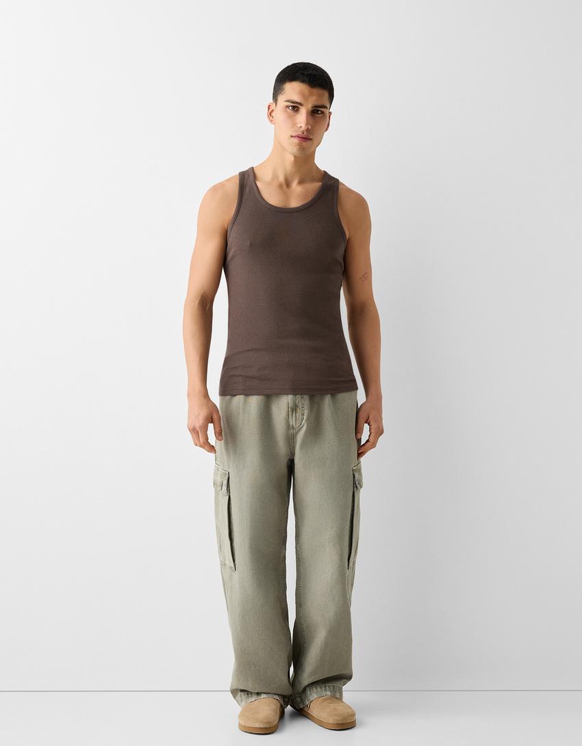 Débardeur rib-Marron-3