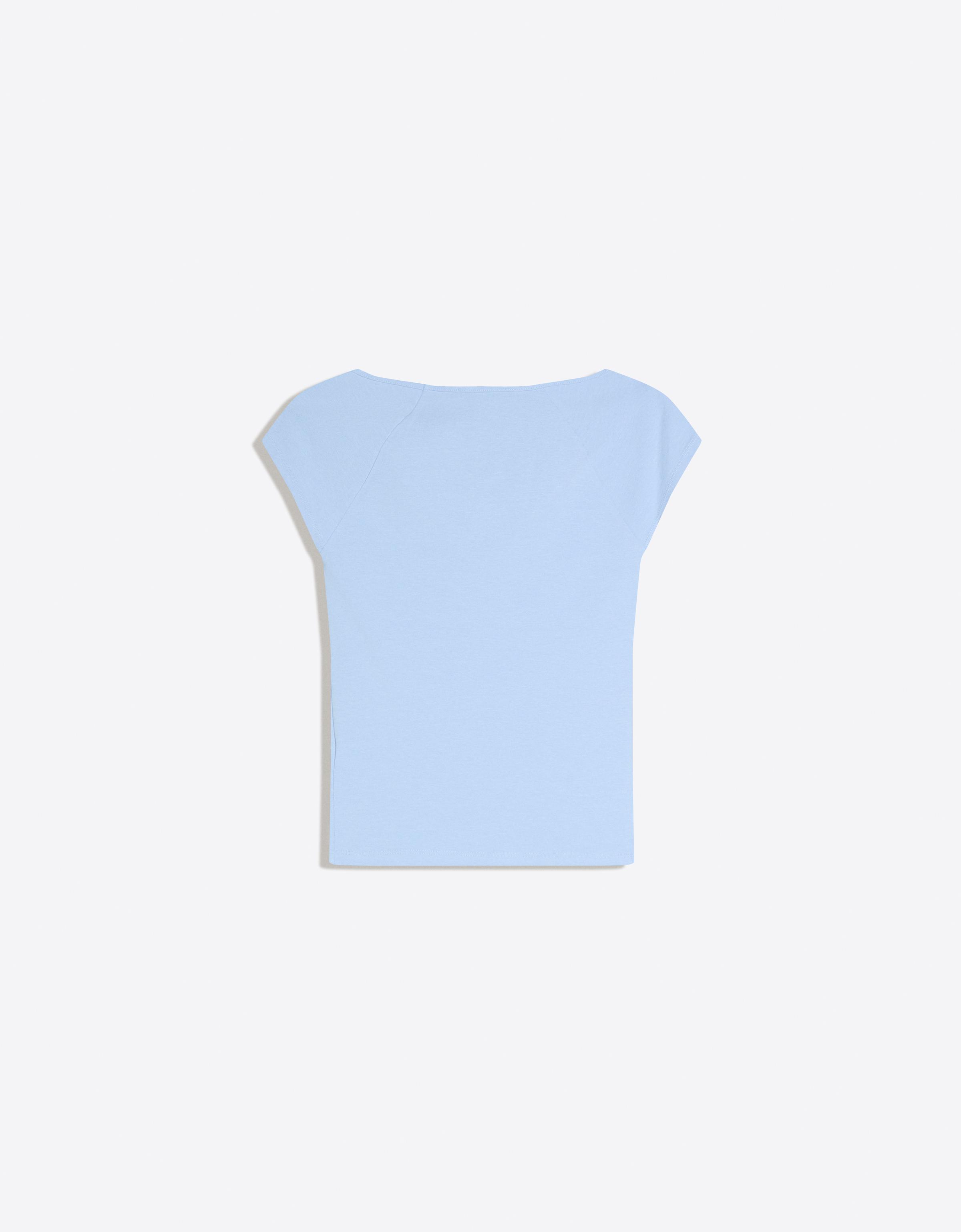 Short sleeve ruched T-shirt — Light blue
