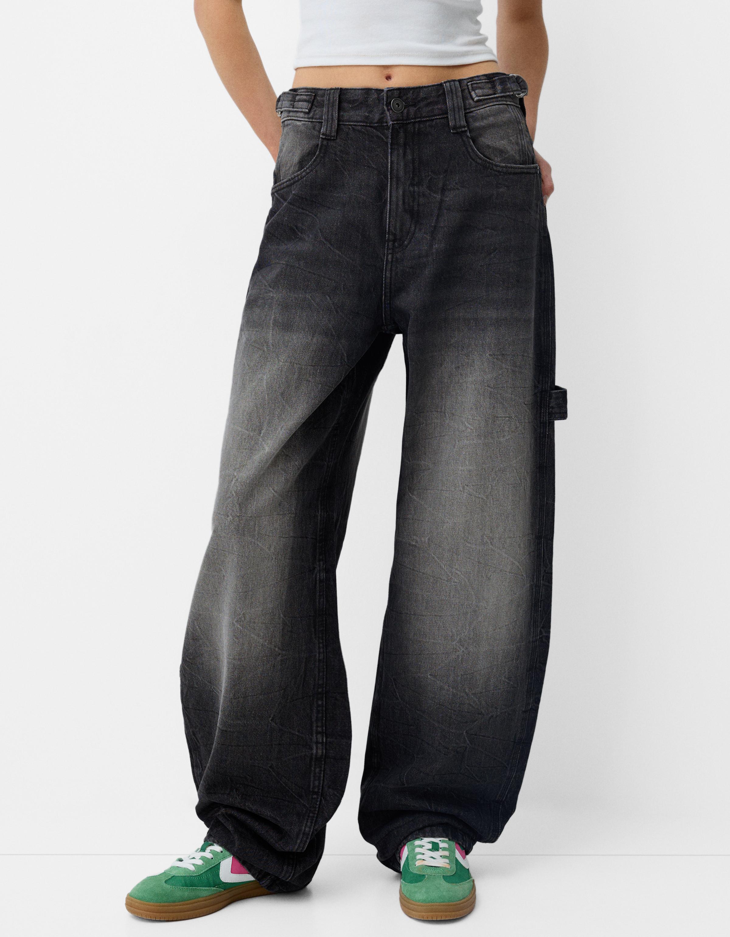 【SATIIIZ】Cano Balloon Carpenter Denim Pants Cano Balloon Carpenter Denim Pants - satiiiz