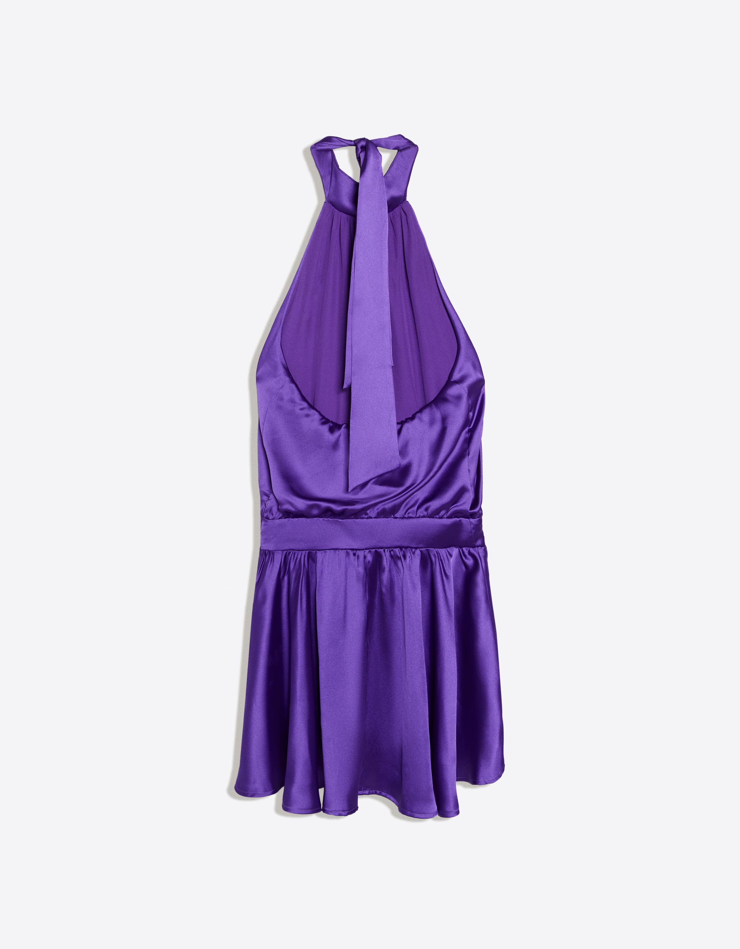 Mini halter dress with tie — Violet