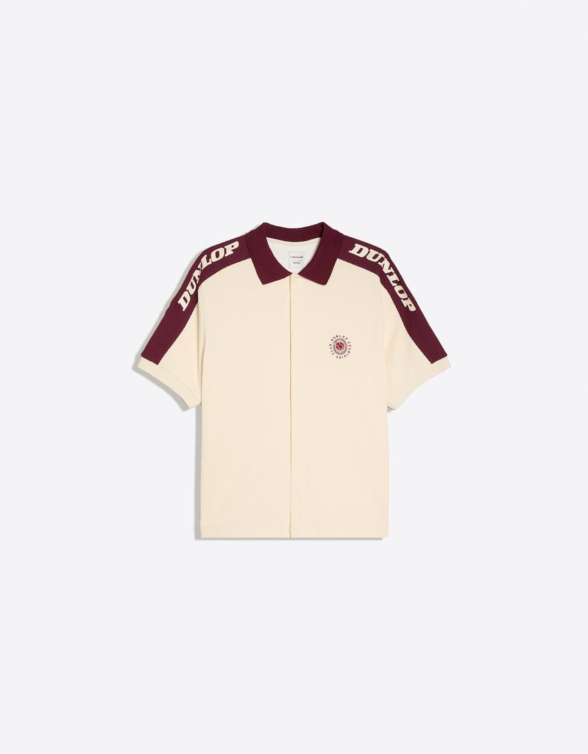 DUNLOP regular fit shirt-Cream